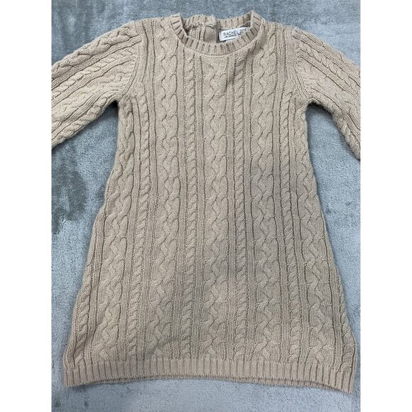 Rachel Zoe Cable Knit Sweater Dress 3T Cotton/Acrylic Beige/Tan - Picture 4 of 10